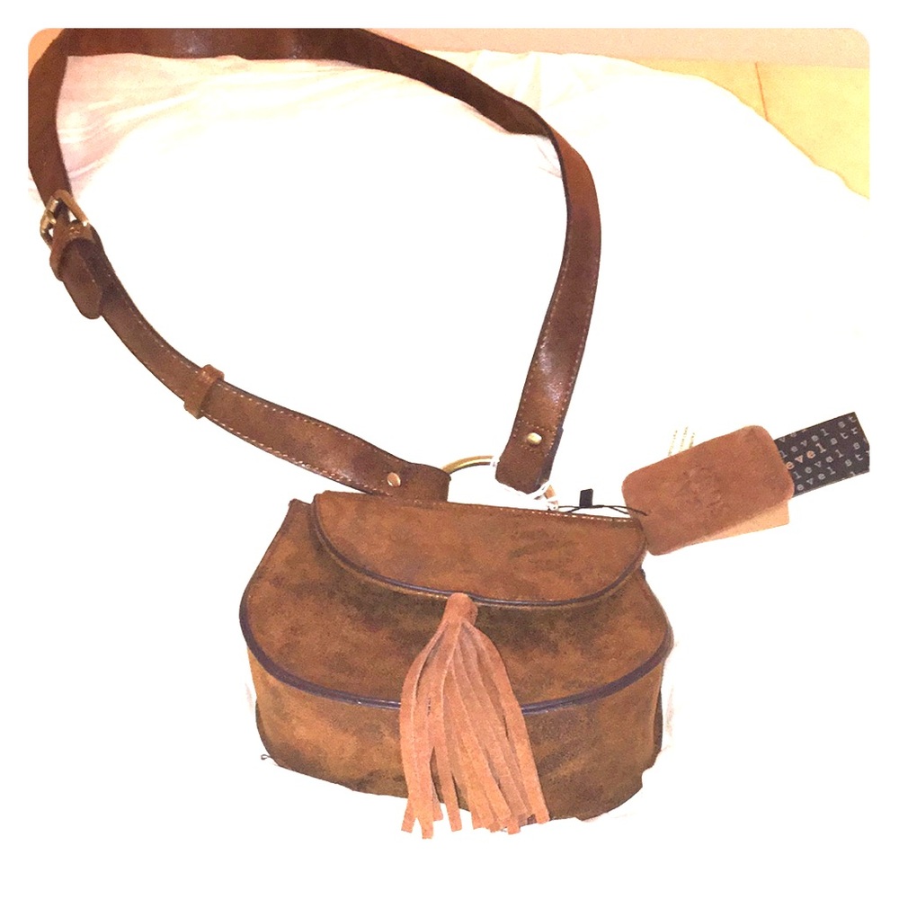 New brown leather crossbody bag